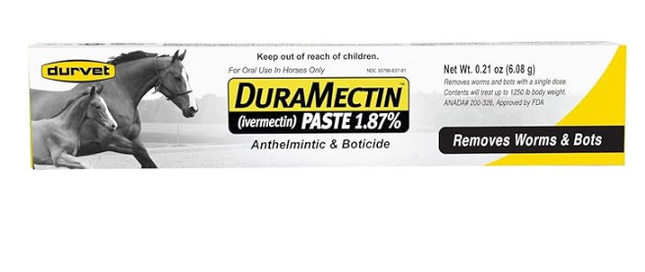 DuraMectin Ivermectin Paste 1.87% Horse Wormer 1 Tube (for Horses only)