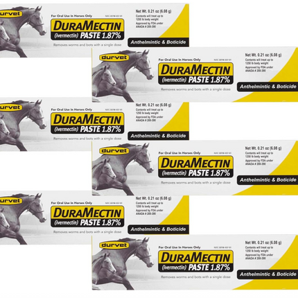 DuraMectin Ivermectin Paste 1.87% Horse Wormer 1 Tube (for Horses only)