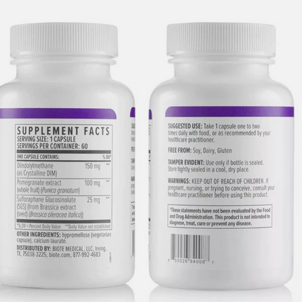 1 Pack Biote Nutraceuticals - DIM SGS + - Hormone + Detox (60 Capsules) US