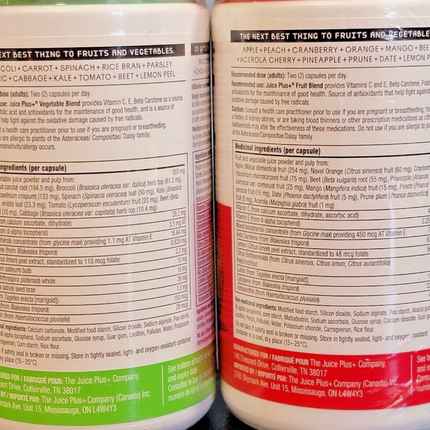 Juice Plus+ - USA - Blended Fruit & Veg Juice Powders 240 Caps- 10/26!