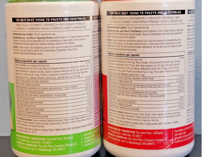 Juice Plus+ - USA - Blended Fruit & Veg Juice Powders 240 Caps- 10/26!