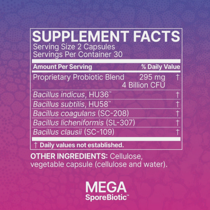 Mega Spore Biotic – 60 capsules Free Shipping