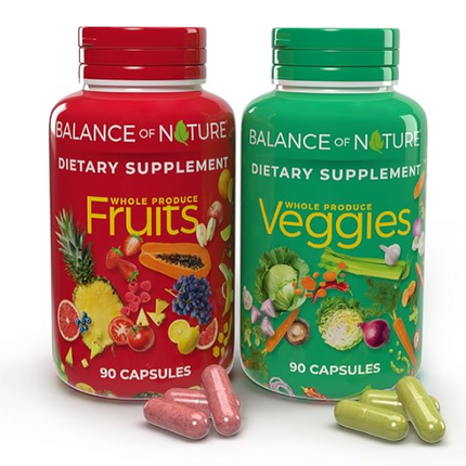 Balance of Nature Fruits & Veggies – 90 Fruit + 90 Veggie Capsules