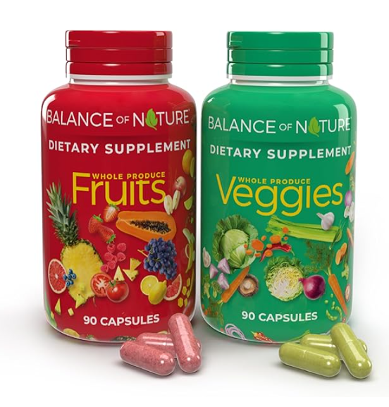 Balance of Nature Fruits & Veggies – 90 Fruit + 90 Veggie Capsules