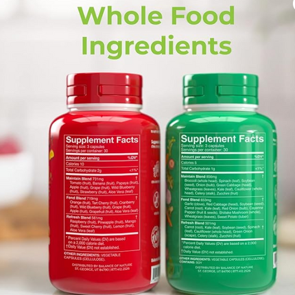 Balance of Nature Fruits & Veggies – 90 Fruit + 90 Veggie Capsules