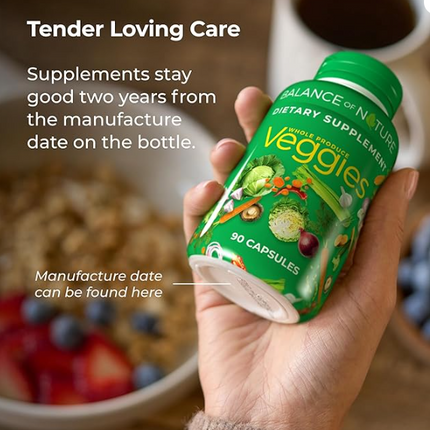 Balance of Nature Fruits & Veggies – 90 Fruit + 90 Veggie Capsules