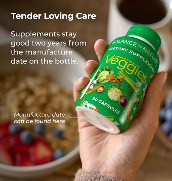 Balance of Nature Fruits & Veggies – 90 Fruit + 90 Veggie Capsules