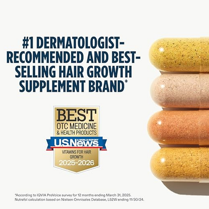 Nutrafol Men's Hair Growth Supplements, Clinically Tested for Visibly Thicker Hair and Scalp Coverage, Dermatologist Recommended - 1 Month Supply