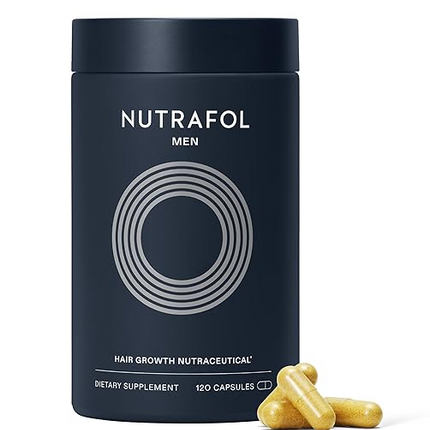 Nutrafol Men's Hair Growth Supplements, Clinically Tested for Visibly Thicker Hair and Scalp Coverage, Dermatologist Recommended - 1 Month Supply