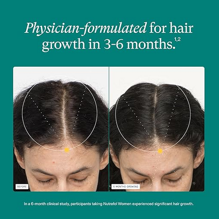 Nutrafol Women's Hair Growth Supplements, Ages 18-44, Clinically Proven for Visibly Thicker and Stronger Hair, Dermatologist Recommended - 1 Month Supply