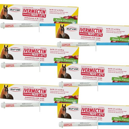 Ivermectin Paste Dewormer - 6.08g dose @ 1.87%-Apple flavored