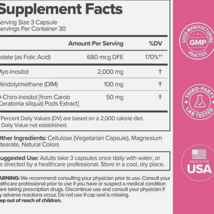 FLO Ovarian Health Support Hormone Balance Supplement for Women 90 Vegan Capsule