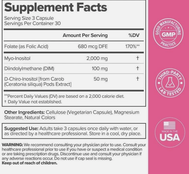 FLO Ovarian Health Support Hormone Balance Supplement for Women 90 Vegan Capsule