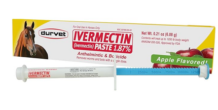 Ivermectin Paste Dewormer - 6.08g dose @ 1.87%-Apple flavored