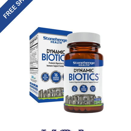 Stonehenge Health Probiotics 55 Billion CFU - 16 Strains, Prebiotic, Synbiotics
