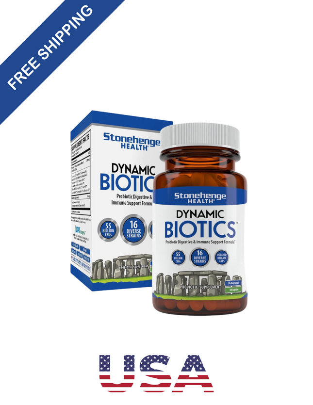 Stonehenge Health Probiotics 55 Billion CFU - 16 Strains, Prebiotic, Synbiotics