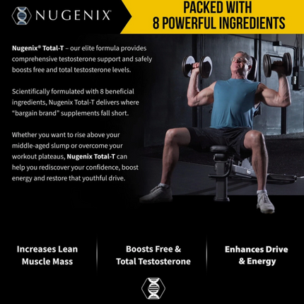 Nugenix Total-T Free And Total Testosterone Booster Supplement 90 Capsules