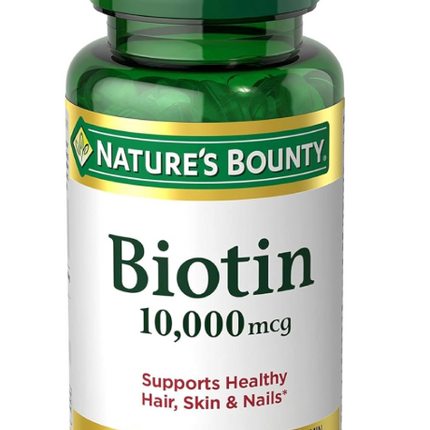 Nature's Bounty Biotin 10000 mcg, Supports Healthy Hair - Skin and Nails - Rapid Release Softgels - 120 Ct