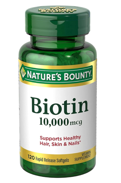 Nature's Bounty Biotin 10000 mcg, Supports Healthy Hair - Skin and Nails - Rapid Release Softgels - 120 Ct