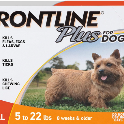 FRONTLINE Plus for Small Dogs (5–22 lbs) – Long-Lasting Flea and Tick Control, 6 Treatments