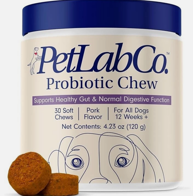 PetLab Co. Probiotic Soft Chews for Allergy & Immune Support – Pork Flavor, 30 Chews for All Dog Sizes