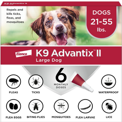K9 Advantix II Flea & Tick Treatment for Large Dogs | 6-Month Supply