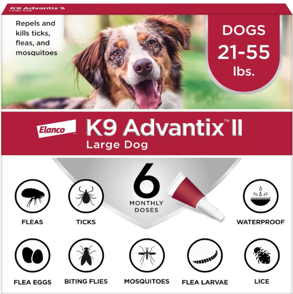 K9 Advantix II Flea & Tick Treatment for Large Dogs | 6-Month Supply