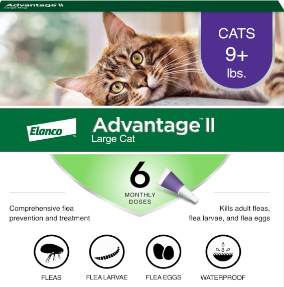 Advantage II Flea Prevention for Large Cats | 6-Month Supply