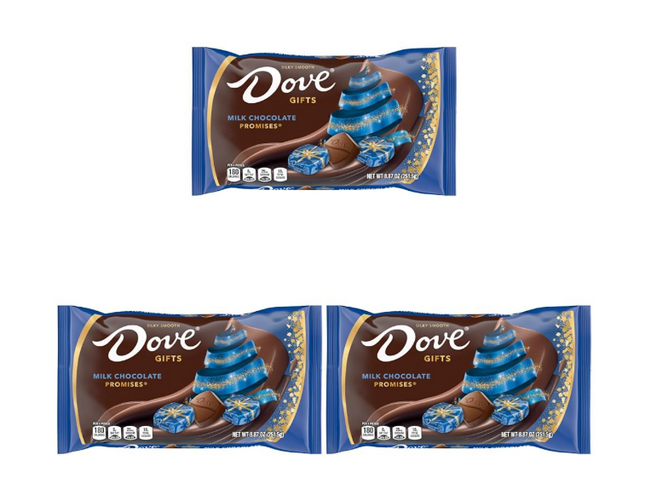 DOVE PROMISES Milk Chocolate Christmas Candy Gifts, 8.87 oz Bag (Pack of 3)