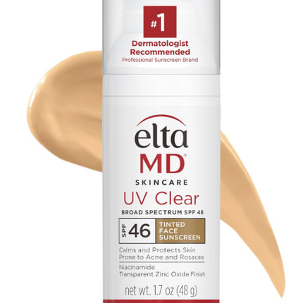 EltaMD UV Clear Tinted Sunscreen SPF 46 | Oil-Free Zinc Oxide Formula | Dermatologist-Approved Daily Protection