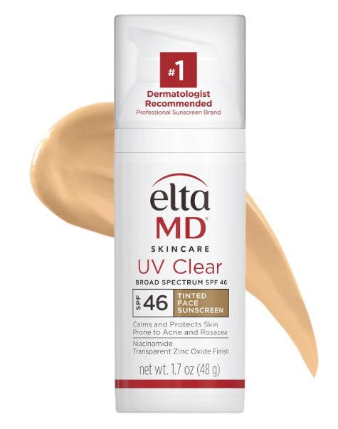 EltaMD UV Clear Tinted Sunscreen SPF 46 | Oil-Free Zinc Oxide Formula | Dermatologist-Approved Daily Protection