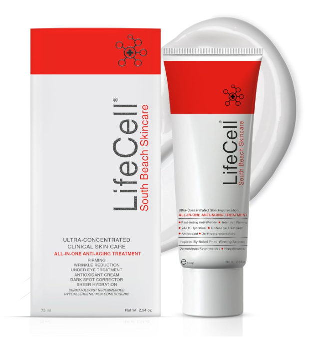 LifeCell All-in-One Anti-Aging Treatment (2.54oz) | Smooths Wrinkles, Fine Lines & Dark Circles | Enriched with Retinol, Vitamin C, DMAE & Hyaluronic Acid | Fragrance-Free & Suitable for All Skin Types