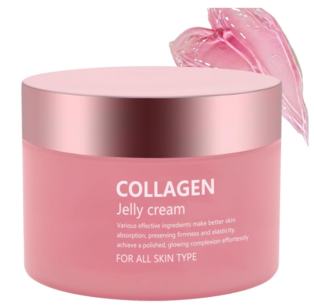 Collagen Jelly Cream (3.38 fl oz) | Infused with Niacinamide & Freeze-Dried Hydrolyzed Collagen | Boosts Elasticity & Hydration | Reduces Fine Lines & Dullness for Radiant, Glass-Like Korean Skin | Suitable for All Skin Types