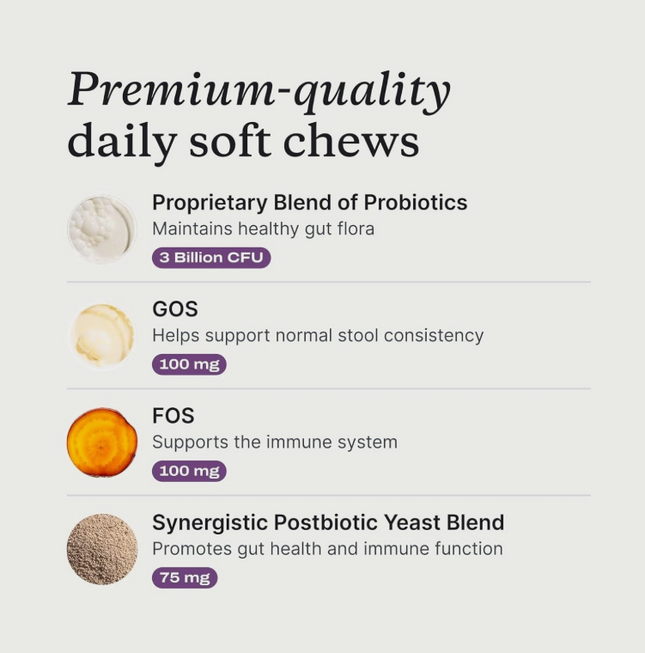 PetLab Co. Probiotic Soft Chews for Allergy & Immune Support – Pork Flavor, 30 Chews for All Dog Sizes