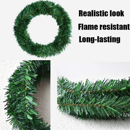 DERAYEE 15.5m Artificial Christmas Garland – Fir Wreath Garland for Home, Porch & Party Decor