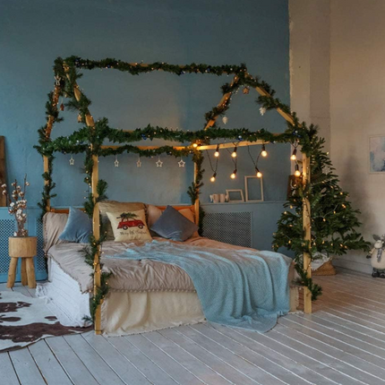 DERAYEE 15.5m Artificial Christmas Garland – Fir Wreath Garland for Home, Porch & Party Decor