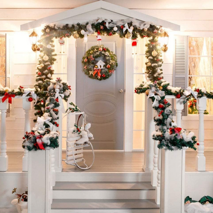 DERAYEE 15.5m Artificial Christmas Garland – Fir Wreath Garland for Home, Porch & Party Decor