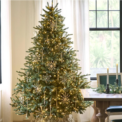 ChatGPT said:  Balsam Hill 7.5ft Pre-Lit Blue Spruce Artificial Christmas Tree – 1000 Clear Lights, Easy Plug Setup & Premium Stand