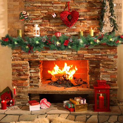 MorTime 9ft LED Christmas Garland – Pinecones, Red Berries, Bows & Ornaments with 50 Warm Lights, 180 Tips