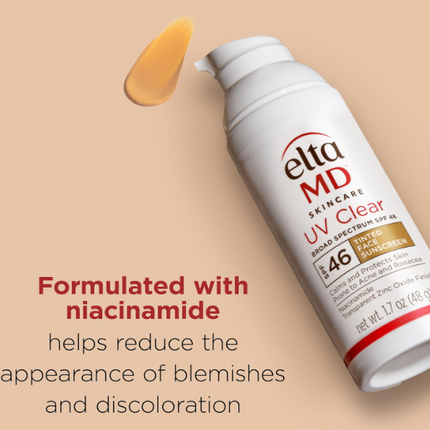 EltaMD UV Clear Tinted Sunscreen SPF 46 | Oil-Free Zinc Oxide Formula | Dermatologist-Approved Daily Protection