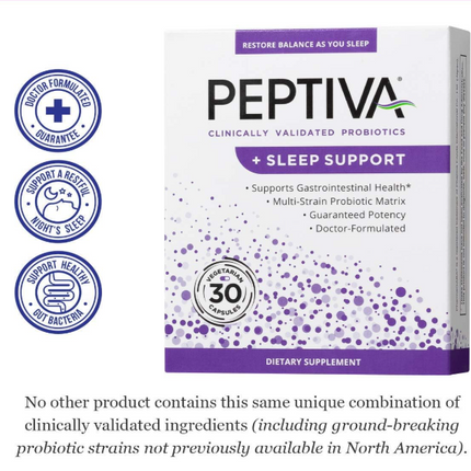 Peptiva Probiotic and Sleep Support 30 Count Digestive Enzyme 30 Count