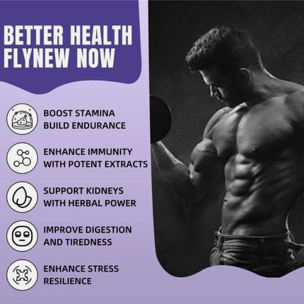 Flynew Shilajit Ultra Optimal Potency For Stamina, Immune Support 1300mg 60 Caps
