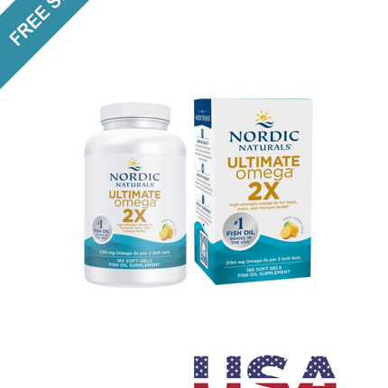 Nordic Naturals Ultimate Omega 2X, Lemon Flavor - 180 Soft Gels - 2150 mg Omega-3 - High-Potency Fish Oil with EPA & DHA - Promotes Brain & Heart Health - Non-GMO - 90 Servings