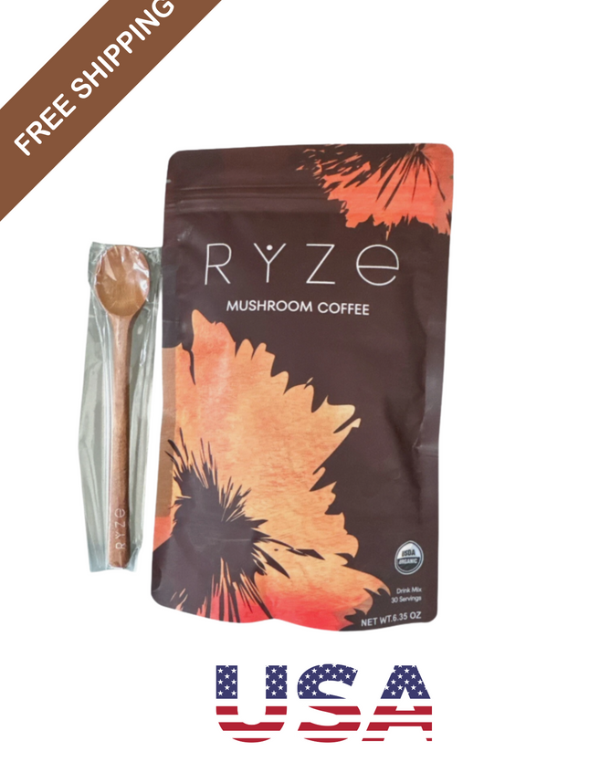 Ryze Mushroom Coffee W/ Spoon Organic 30 SERVINGS 100% Authentic FREE SHIPPING