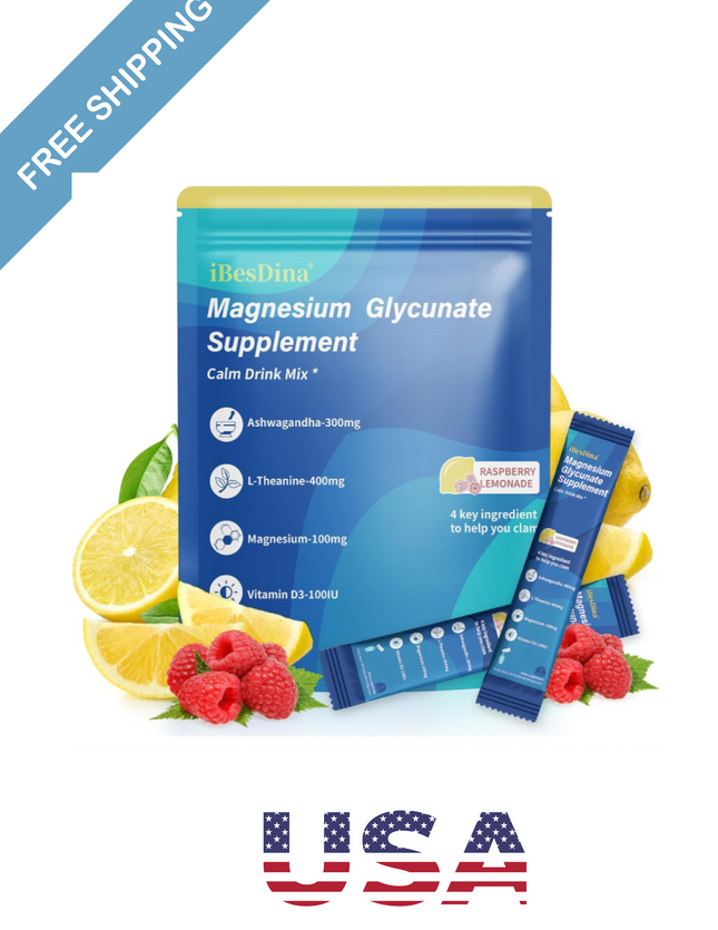 Cortisol Supplements for Women,Calm Drink Mix,Magnesium Glycinate,Ksm-66 Ashwagandha,Vitamin D 3, 20 On The Go Packets,Raspberry Lemonade,Supplements for Relaxation Sleep