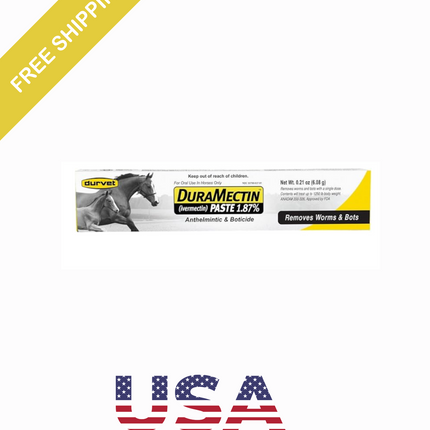 DuraMectin Ivermectin Paste 1.87% Horse Wormer 1 Tube (for Horses only)