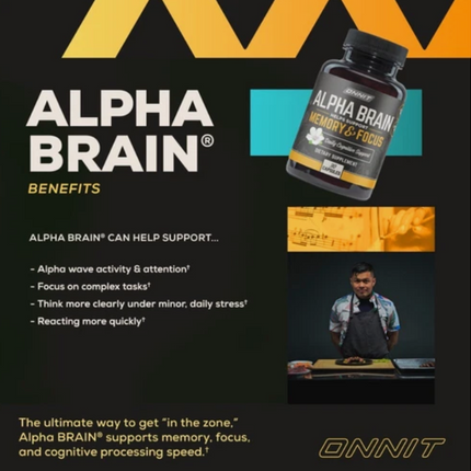 ONNIT Alpha BRAIN Nootropic Brain Health, Memory and Focus Support, 60 Capsules Free Shipping