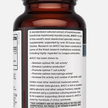 Kinoko Platinum AHCC Supplement, QUALITY OF LIFE –750mg of AHCC, 60 vegicaps