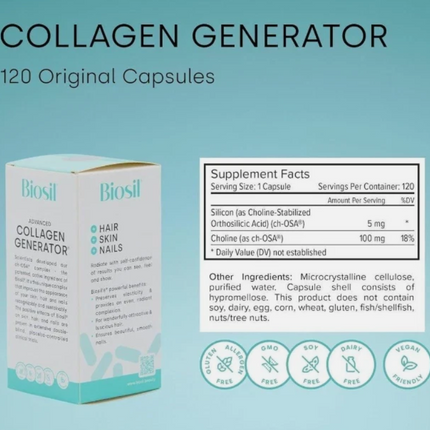 Biosil Advanced Collagen Generator (120 Vegetarian Capsules)