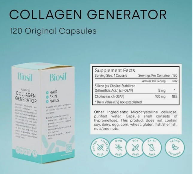 Biosil Advanced Collagen Generator (120 Vegetarian Capsules)